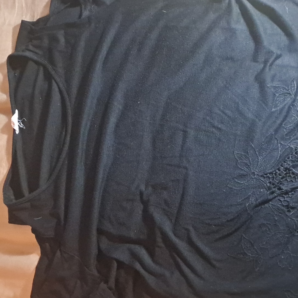 Adiva brand shirt, cutout sleeves, black, size 3x